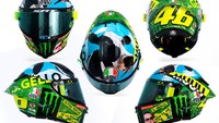 Sementara sisi kiri dan kanan terdapat tulisan besar dari akronim Mugello, yakni Muu.. yang menggambarkan suara sapi dan Gello pada sisi kanan. Foto: MotoGP