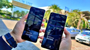 Perbandingan 5G dan 4G di Pantai Indah Kapuk. Foto: Adi Fida Rahman/detikINET  