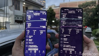 Perbandingan 5G dan 4G di Pondok Indah . Foto: Adi Fida Rahman/detikINET  