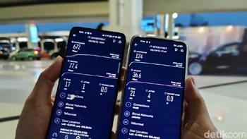 Perbandingan 5G dan 4G di Terminal 3 Bandara Soekarno Hatta. Foto: Adi Fida Rahman/detikINET