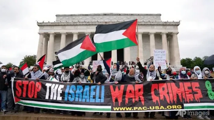 Massa Pro Palestina demo di AS tuntut akhiri bantuan ke Israel