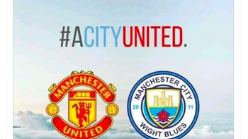 Persamaan nasib Manchester United dan Manchester City yang sama-sama kalah di final Eropa. Foto: Twitter