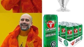 Pep Guardiola belum pernah juara Liga Champions bersama Manchester City, lebih suka Carabao Cup. Foto: Twitter