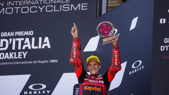 Gabriel Rodrigo dari Indonesia Racing Team finis ketiga di Moto3 Italia, Minggu (30/5/2021) malam WIB