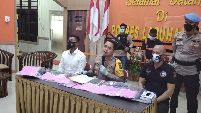 Konferensi pers kasus pembunuhan di Polres Labuhanbatu (Ahmad Fauzi-detikcom)