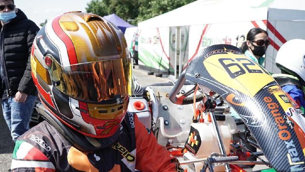 Pegokar Indonesia Qarrar Firhand Ali juara di ROK Cup Italia 2021 di Laghi Internasional Sirkuit, Castelletto di Branduzzo, Pravia, Italia, Sabtu-Minggu 29-30 Me