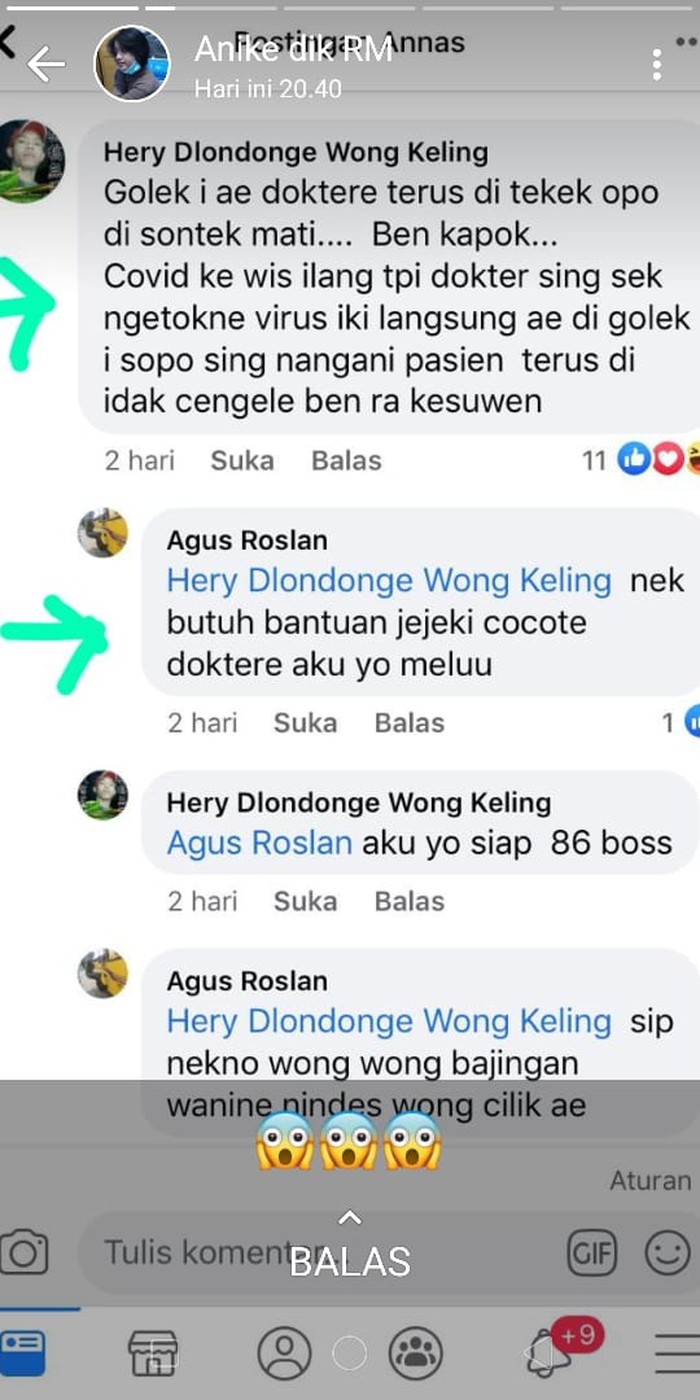 akun facebook ancam dokter