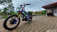 BMX Cub sepeda motor milik dan digunakan oleh Kevin Yeremia (14), warga Kampung Baru Rende RT 01/17, Desa Cikalong, Kecamatan Cikalongwetan, Kabupaten Bandung Barat. Foto: Whisnu Pradana/detikOto