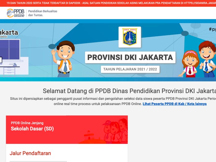 Jakarta 2021 dki ppdb Jadwal PPDB