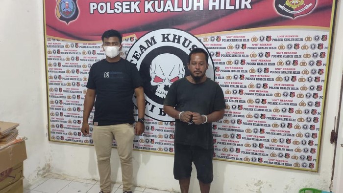 Tersangka pembunuh majikan dengan kampak di Sei Apung Kualuh Hilir, ditangkap aparat dari Polsek Kualuh Hilir