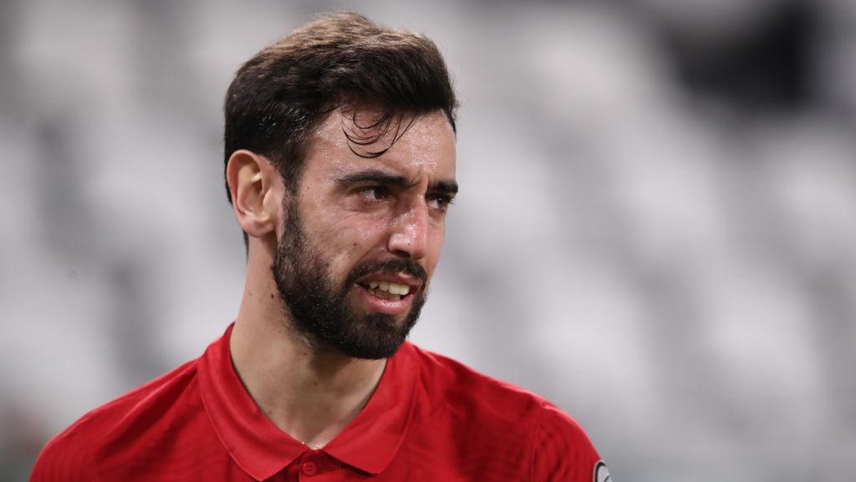 Bruno Fernandes menyoroti pelanggaran HAM Qatar. (Foto: Getty Images/Jonathan Moscrop)