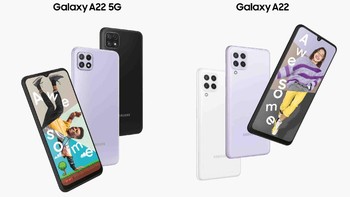 Galaxy A22 5G dilengkapi dengan tiga kamera belakang dengan kamera utama 48 MP dan satu kamera depan. HP ini dilepas dengan harga Rp 3.299.000. Foto: dok Samsung