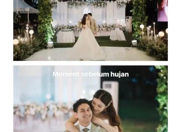 Ini pengantin yang dekorasi pernikahannya tiba-tiba diguyur hujan.