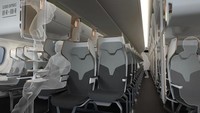 Lalu ada lagi konsep CLOUD CAPSULE Toyota Boshoku. Mereka membuat area di atas kursi ekonomi sebagai ruang tambahan bagi penumpang untuk istirahat begitu pesawat mencapai ketinggian jelajah.