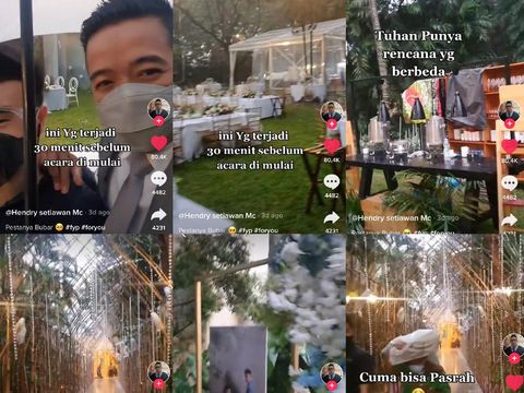 Kisah viral dekorasi pernikahan yang cantik, tiba-tiba diguyur hujan.