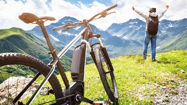 Mountain E Bike In Austria. Ebike Bicycle