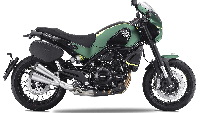 Leoncino 500 Sport ini hadir dalam pilihan warna hijau dipadukan dengan warna hitam yang tetap menghiasi printilan di motor ini Foto: Benelli China