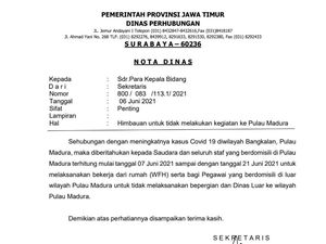 Beredar Imbauan Tak Berkegiatan ke Madura, Dishub Jatim: Hanya Internal ASN