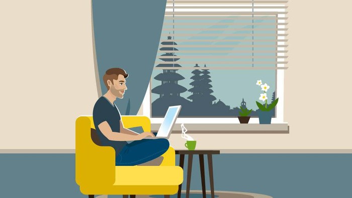 Ilustrasi Work From Bali