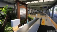 Stasiun Senen juga menerapkan protokol kesehatan di masa pandemi. Hal itu terlihat dari tempat cuci tangan yang berada di sejumlah titik. Agung Pambudhy/detikcom.