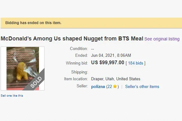 Nugget Ayam Among Us Bts Terjual Rp 1 4 Miliar