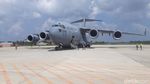 Penampakan Pesawat Jumbo Militer AS Mendarat di Pekanbaru