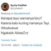 Terus kalau warnanya pelangi namanya apa? Ada yang bisa jawab? Foto: Twitter/@ryzhatem