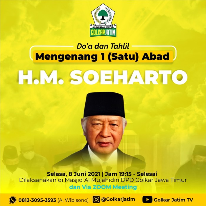 Golkar Jawa Timur gelar doa dan tahlil seabad Soeharto