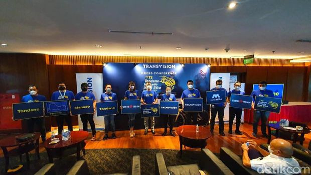 Jumpa pers ajang balap sepeda The TX Tondano Manado Road Bike Challenge 2021 akan dihelat 3-4 Juli.