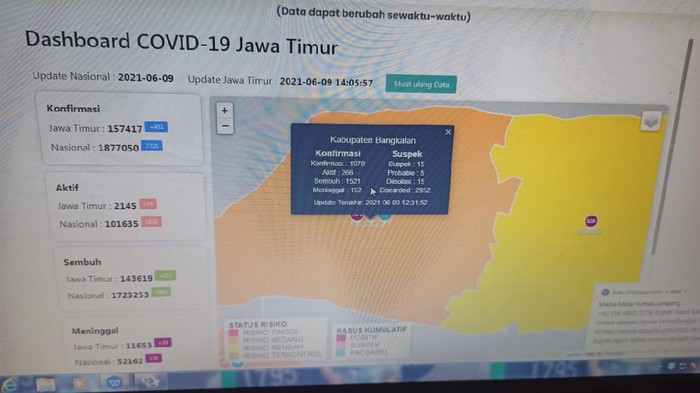 peta sebaran covid di Bangkalan