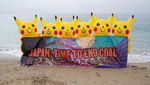 Aksi Demo Pikachu Menentang Pembakaran Batu Bara
