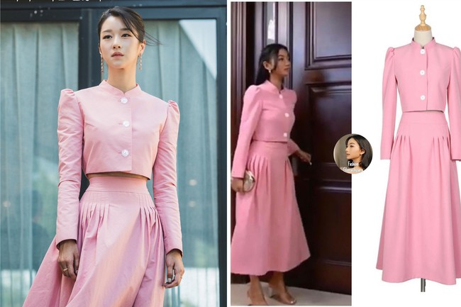 Glenca Chysara sempat bikin heboh karena kembaran dengan bintang drama Korea It’s Okay Not to Be Okay, Seo Ye Ji. Pemeran Elsa di sinetron Ikatan Cinta itu mengenakan atasan ‘Pink Puffed Sleeve’ koleksi Minju Kim, lengkap dengan roknya. Foto: dok tvN, dok Instagram fashion_glencachysara