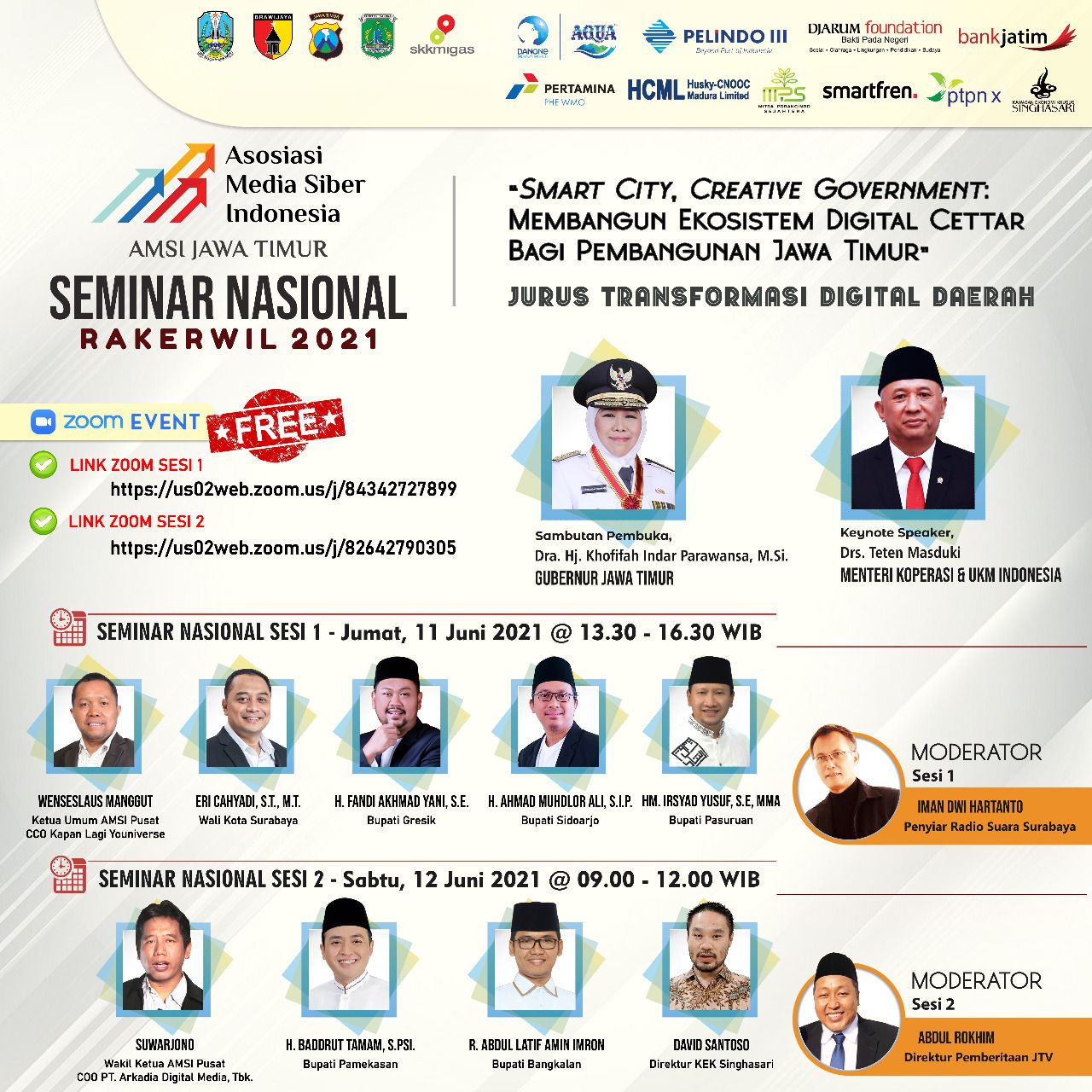 Asosiasi Media Siber Indonesia (AMSI) Jawa Timur menggelar Rapat Kerja Wilayah (Rakerwil) Tahun 2021 dan sejumlah seminar.