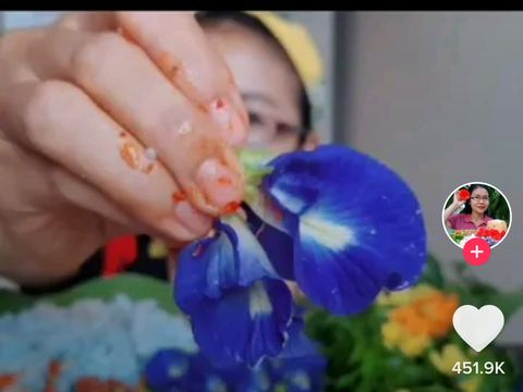 Bukan Selada, Wanita Ini Hobi Makan Lalapan Bunga Segar