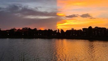 “Awan membentuk bayangan yang membelah langit dengan sempurna.” Foto: Brightside