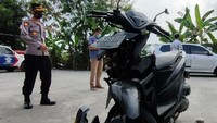 Motor pelaku diamankan di Mapolsek Temon, Kulon Progo, Daerah Istimewa Yogyakarta (DIY). Jalu Rahman/detikcom.