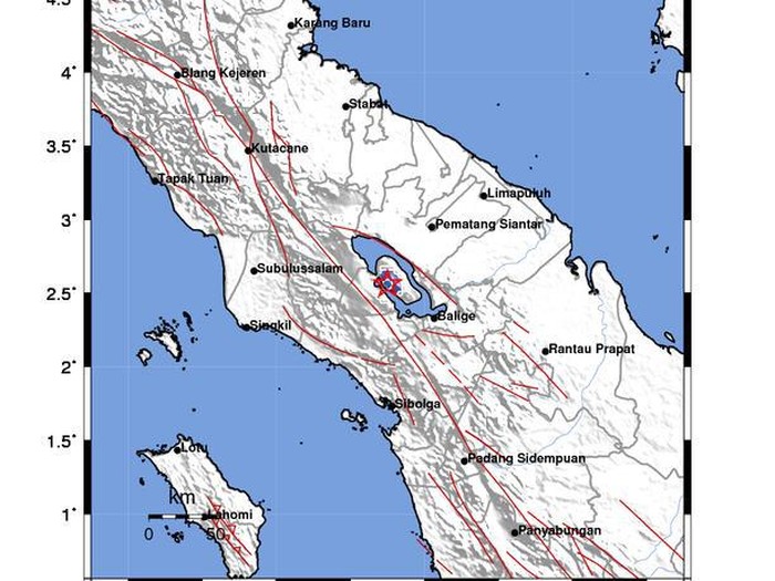 Pusat gempa di Samosir (dok. BMKG)