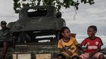 Penampakan Tank Bekas PD-II di Jayapura