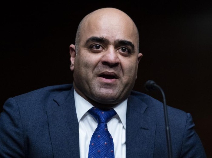 Zahid N. Quraishi, nominee to be US District Judge for the District of New Jersey, testifies  during a Senate Judiciary Committee hearing on pending judicial nominations on Capitol Hill in Washington,DC on April 28, 2021. (Photo by Tom Williams / POOL / AFP)