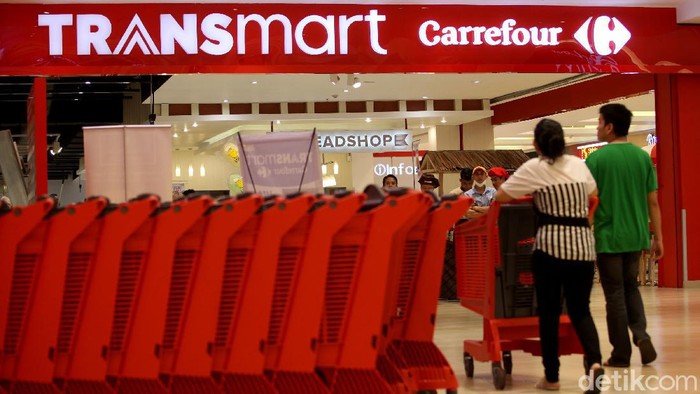 Ilustrasi Transmart Carefour, logo transmart, logo carefour, transmart carefour