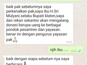 Waspada! Ada Akun WA Catut Bupati Klaten Minta Sumbangan
