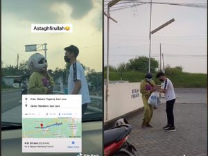 Jalan Kaki 24 Km, Tangis Badut Ini Pecah Usai Ditraktir Belanja