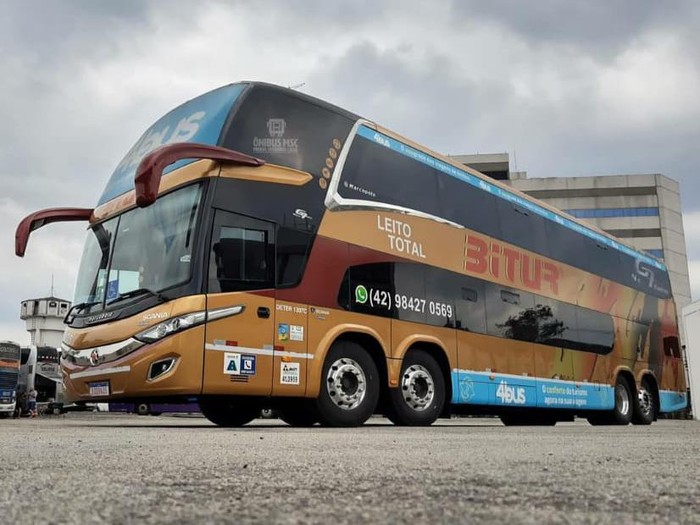 Contoh bus quad axle yang beroperasi di Brasil