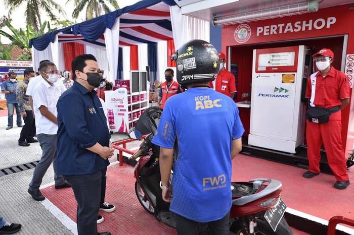 Erick Thohir kunjungi Pertashop yang jual 500 liter pertamax per hari.
