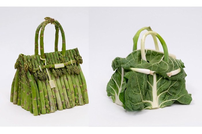 Keren! Seniman Ini Bikin Tas Hermes dari Asparagus hingga Apel
