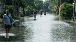 Turap Longsor, Bocil Ini Senang Banget Berenang di Jalan