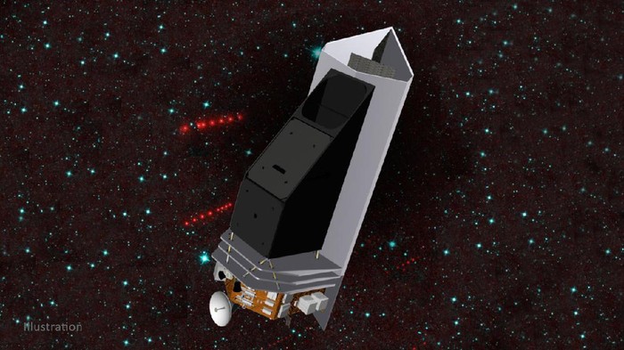 Ilustrasi teleskop luar angkasa yang dirancang NASA untuk lindungi Bumi dari ancaman asteroid