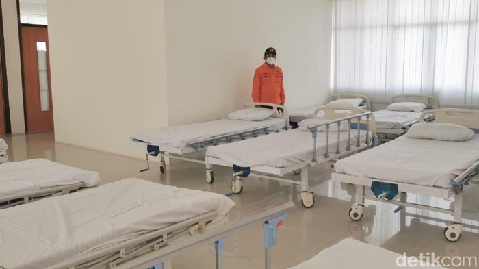 Bed di BPWS yang disiapkan menampung Pasien OTG Bangkalan.