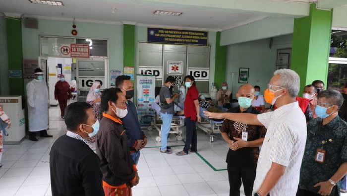 Gubernur Jateng Ganjar Pranowo saat sidak di RSUD Kartini Jepara, Selasa (16/5/2021).