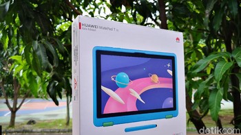 Inilah kemasan Huawei MatePad T10 Kids Edition, tablet yang dikhususkan untuk anak-anak. Foto: Fino/detikcom